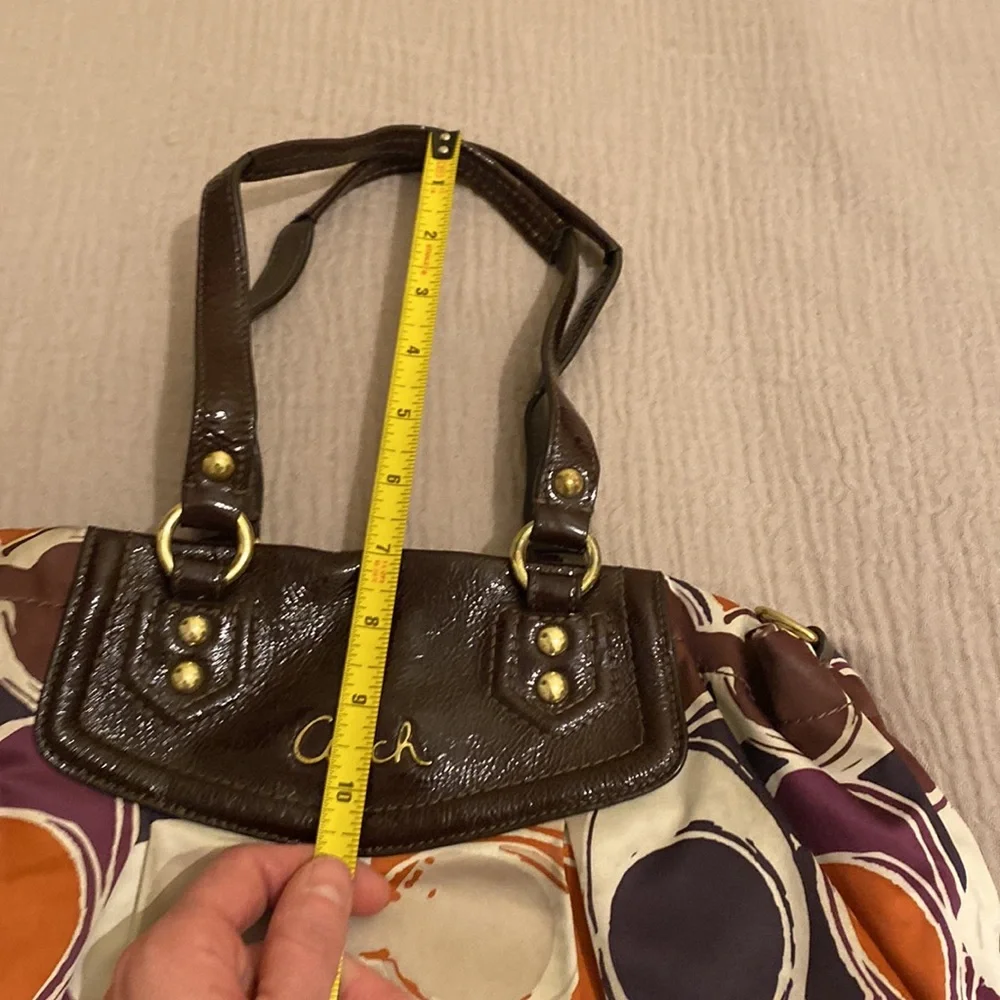 Coach Purple and Brown Ashley Signature Shoulder Bag. No. F1257-F20113